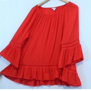Red Flowy Blouse